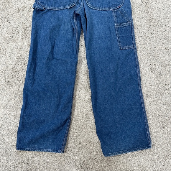 Cowden Men’s Vintage 80s Denim Bib Overall Carpenter Ranch Barn Workwear 32X28 - Picture 7 of 14